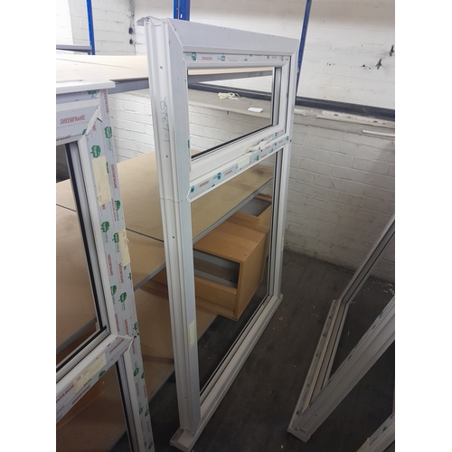 4 - Twelve UPVC window frames, various sizes, two with glass panels

Lot is offered for sale in situ at ... 