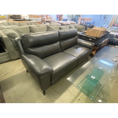 1489 - A Grace grey leather 2.5 seater power recliner, original RRP £891.66 + VAT (4189-35) *This lot is su... 