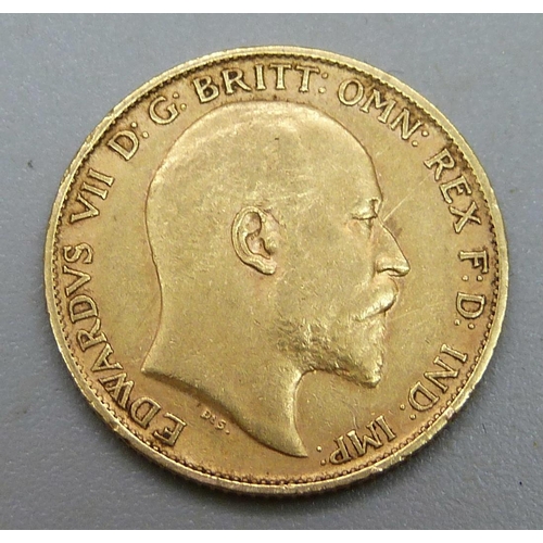 1016 - A 1902 gold half sovereign