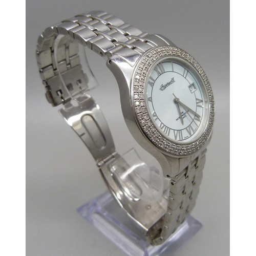 1052 - A gentleman's Ingersoll Gems wristwatch with two row diamond bezel