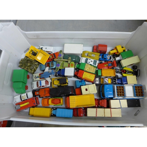 1110 - A box of die-cast model vehicles, Matchbox, Corgi, etc. **PLEASE NOTE THIS LOT IS NOT ELIGIBLE FOR P... 