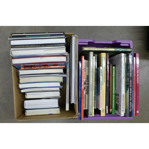 1111 - Two boxes of books relating to railways and aircraft **PLEASE NOTE THIS LOT IS NOT ELIGIBLE FOR POST... 