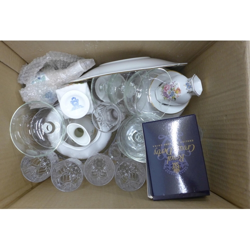 1143 - Five boxes of mixed china and glass **PLEASE NOTE THIS LOT IS NOT ELIGIBLE FOR POSTING AND PACKING**