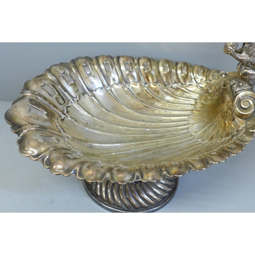 602 - A silver plated nut dish with squirrel handle, circa 1910, WMF, Germany