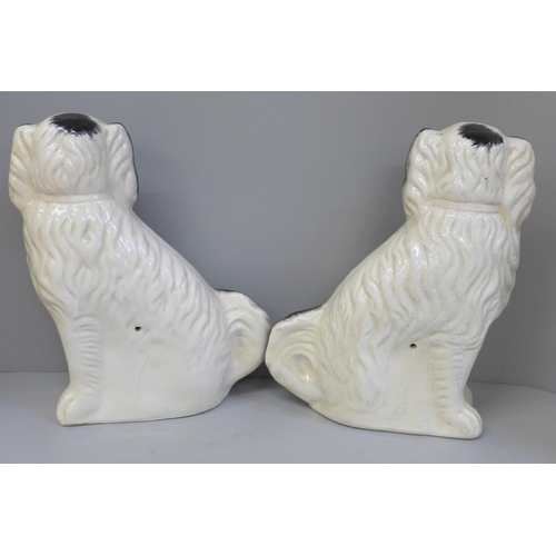 603 - A pair of Staffordshire spaniels, 29cm