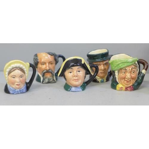 611 - Thirteen Royal Doulton miniature Toby jugs and one small Toby jug