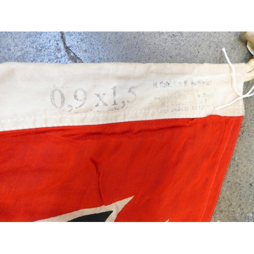 614 - A German Kriegsmarine WWII period flag, 87cm x 132cm