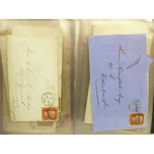 621 - Stamps; GB postal history from Queen Victoria and Edward VII, 42 items including 11 pre-stamp