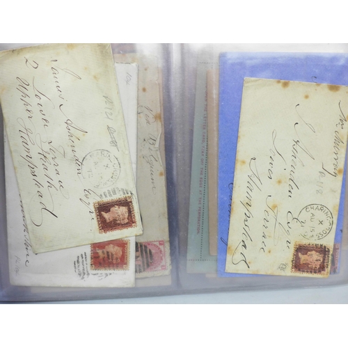 621 - Stamps; GB postal history from Queen Victoria and Edward VII, 42 items including 11 pre-stamp