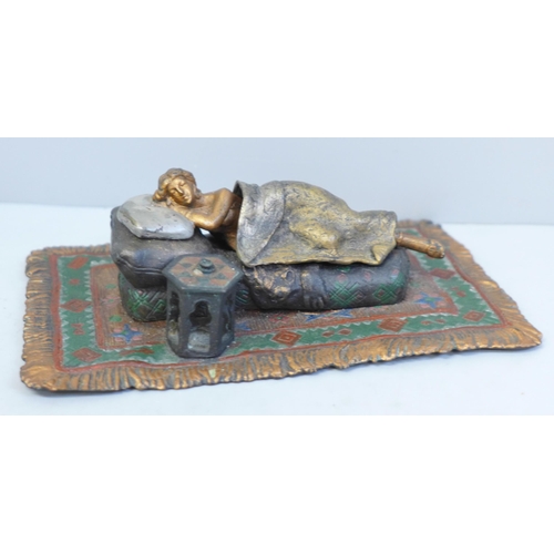 635 - After Bergman, a bronze model of a female, with Namgreb stamp to base, 15.5cm