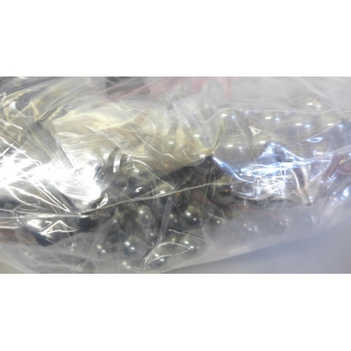 663 - 1050 hematite square 10mm beads and 60 cloisonne beads