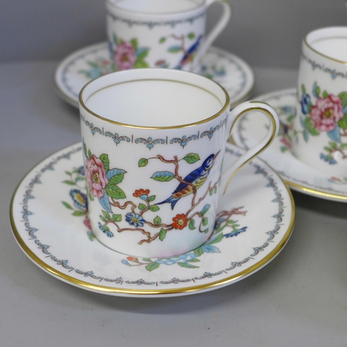 673 - An Aynsley Pembroke six setting china coffee service, six saucers, coffee cans, pot, sugar and cream... 