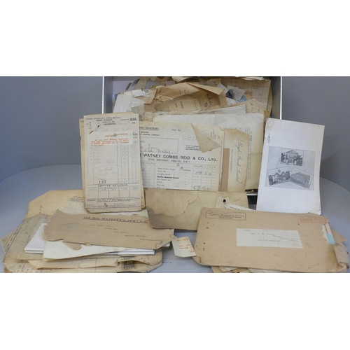 680 - A box of correspondence relating to the Rose Family and their business at The Crown, Old Dalby, earl... 