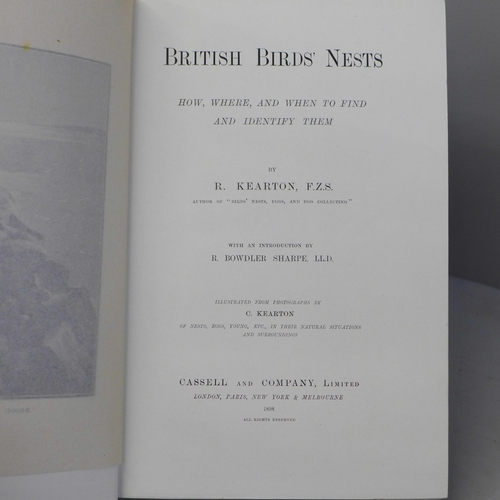 688 - Three volumes; British Birds' Nests, Kearton, published by Cassell & Co., 1898, Wonders of the Bird ... 