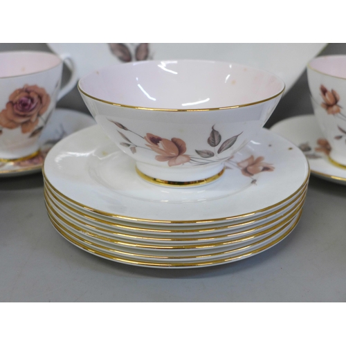 690 - Royal Albert Prelude china, cake plate, six cups, saucers, side plates and sugar **PLEASE NOTE THIS ... 