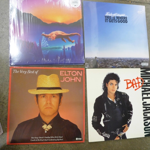 705 - A box of LP records, some sealed including Cliff Richard, Elton John, Perry Como, etc. (30)