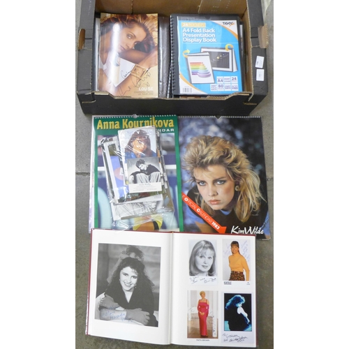 706 - A box containing ten albums of celebrity photographs, mainly TV, 1980s, 1990s and 2000s, many models... 