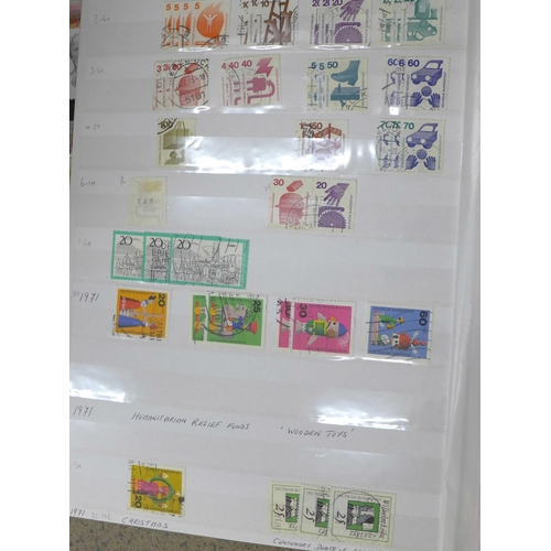 711 - Stamps; a box of stamps, covers, etc., loose and in albums