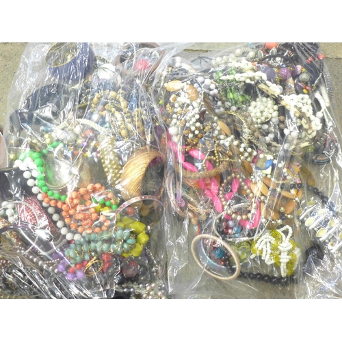 716 - Two bags of costume jewellery