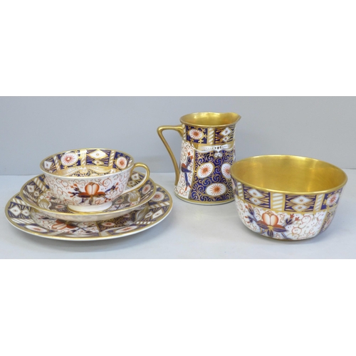 728 - A Birks, Rawlins & Co. Stoke on Trent Imari tea set, a Keith Murray for Wedgwood mug, a posy holder,... 