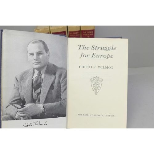 746 - A set of six Winston Churchill books, The Second World War and another book The Struggle For Europe,... 