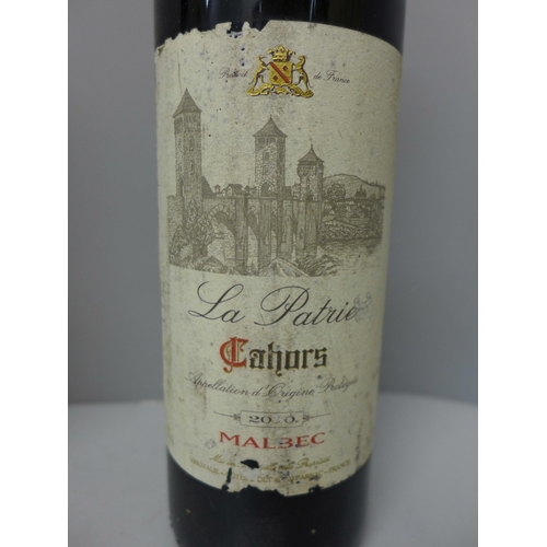 792 - Six bottles of La Patrie Cahors (2010) Malbec, cellar stored **PLEASE NOTE THIS LOT IS NOT ELIGIBLE ... 