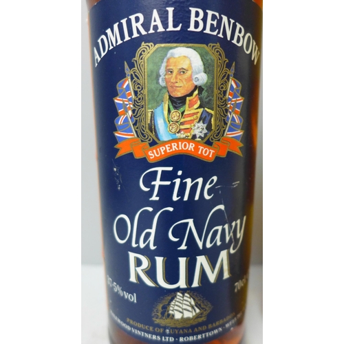 804 - A bottle of The Claymore Scotch Whisky and a bottle of Admiral Benbow Old Navy Rum **PLEASE NOTE THI... 