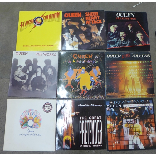 809 - A collection of twenty Queen and Freddie Mercury LP records and 12