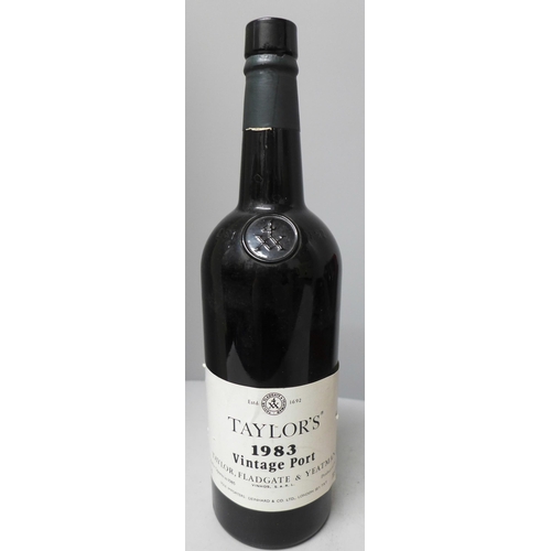 812 - A bottle of Taylors Vintage Port 1983, with associated box