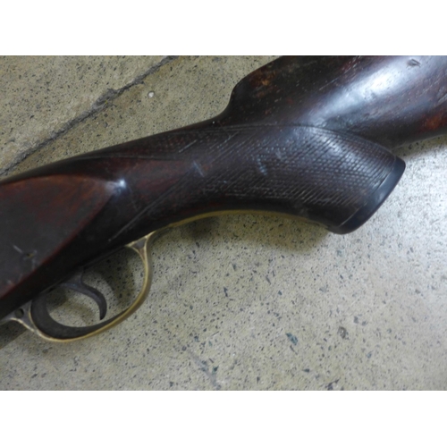 819 - An 1850s Damascan barrel pin-fire shotgun, Belgian