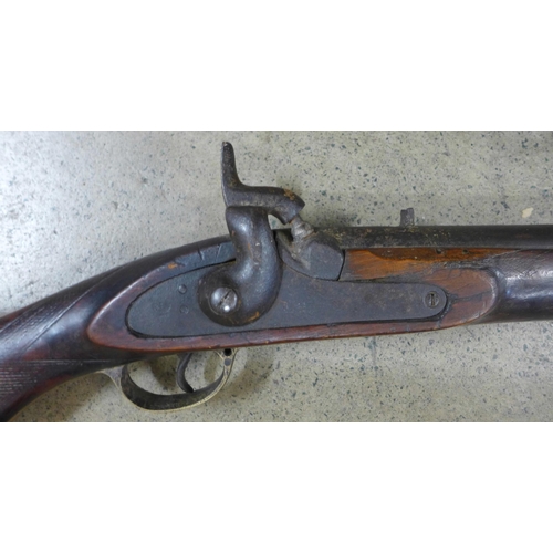 819 - An 1850s Damascan barrel pin-fire shotgun, Belgian