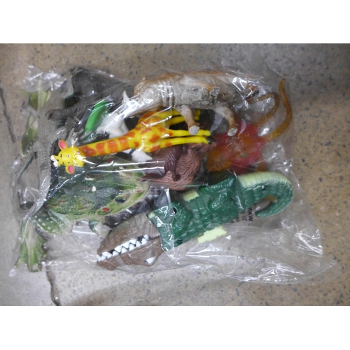 823 - A box of mixed retro 1980s, 1990s, 2000s toys, Transformers, Ben10, He-Man, TMNT, action figures, to... 