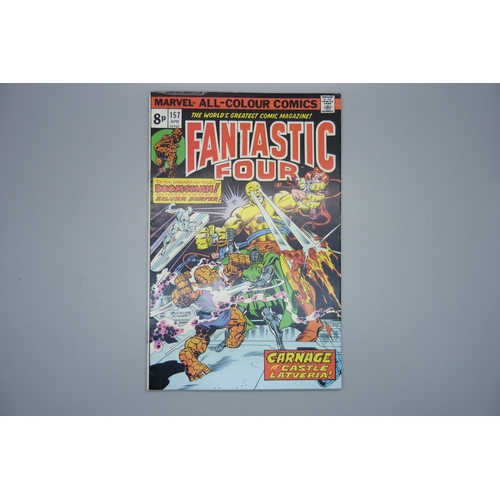 834 - Four Marvel Fantastic Four comics;- 77 August, Shall Earth Endure?; 155 February, The Silver Surfer ... 