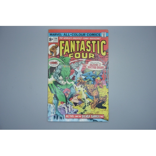 834 - Four Marvel Fantastic Four comics;- 77 August, Shall Earth Endure?; 155 February, The Silver Surfer ... 