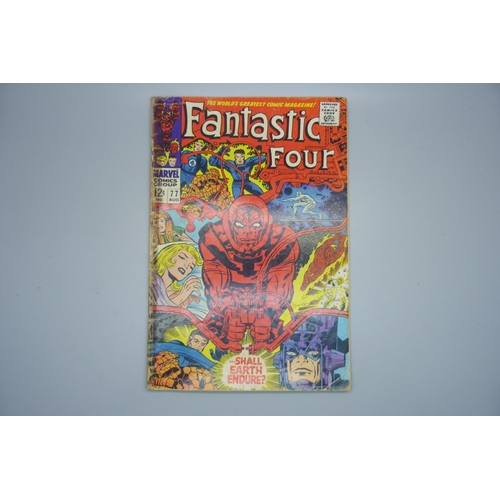 834 - Four Marvel Fantastic Four comics;- 77 August, Shall Earth Endure?; 155 February, The Silver Surfer ... 