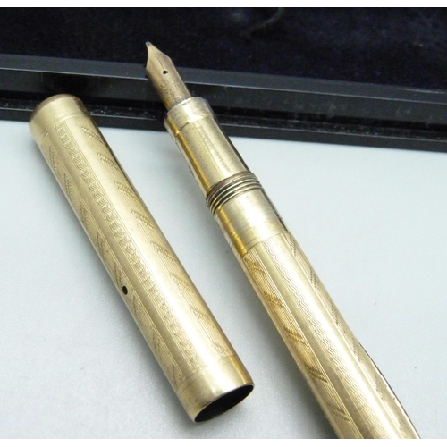 847 - A Swan Mabie Todd fountain pen with 14ct gold nib, engraved Phillis