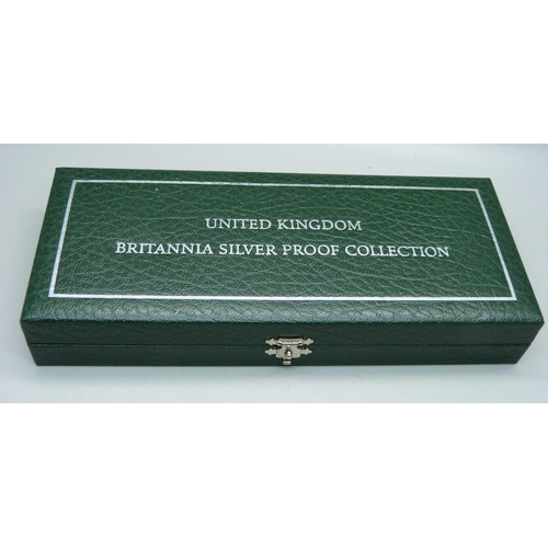 851 - The Royal Mint, 2003 Britannia Collection, silver proof four-coin set