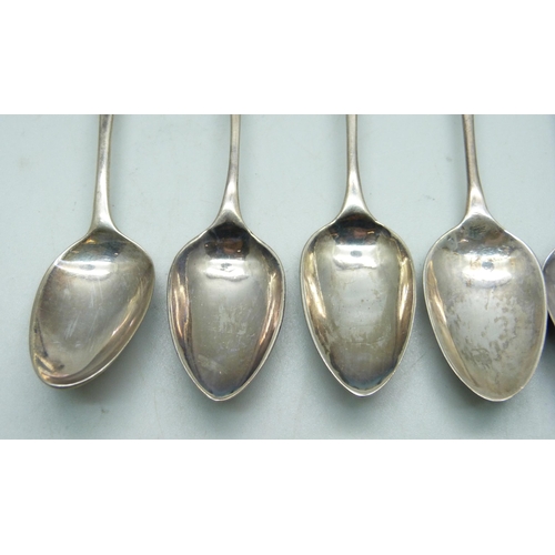 879 - Six Georgian silver spoons, 72g