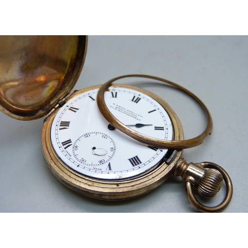 892 - Three pocket watches including two silver, all a/f, a rolling map measure and a cased voltmeter