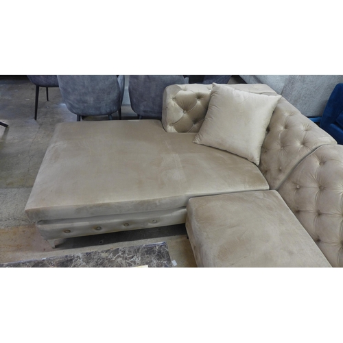 1389 - A Lario U-shaped brushed gold velvet upholstered sofa * this lot is subject to VAT