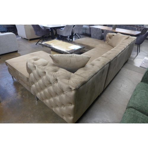 1389 - A Lario U-shaped brushed gold velvet upholstered sofa * this lot is subject to VAT