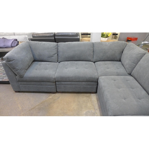 1421 - Tisdale Six Piece Dark Grey Sofa Set with extra corner section (seven pieces), original RRP £1191.66... 