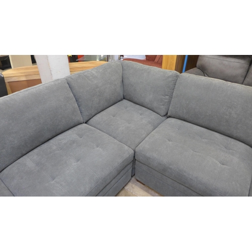 1421 - Tisdale Six Piece Dark Grey Sofa Set with extra corner section (seven pieces), original RRP £1191.66... 