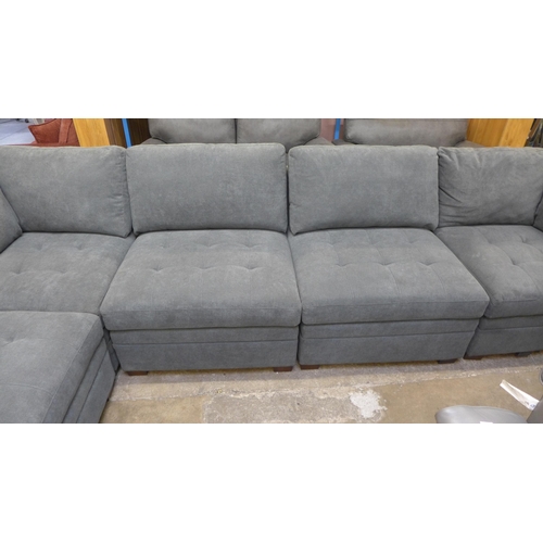 1421 - Tisdale Six Piece Dark Grey Sofa Set with extra corner section (seven pieces), original RRP £1191.66... 