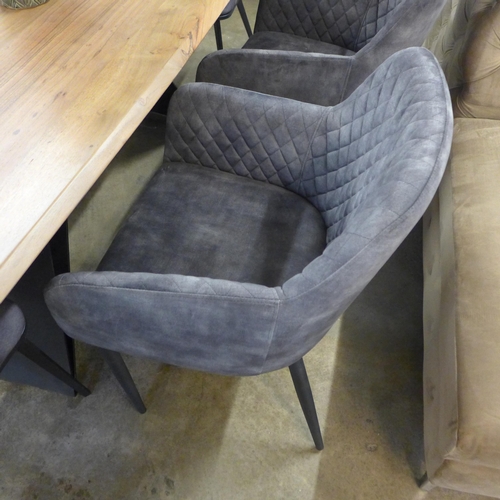 1430 - A Lucio 200cm dining table with a Harlequin grey bench and four chair set * This lot is subject to V... 