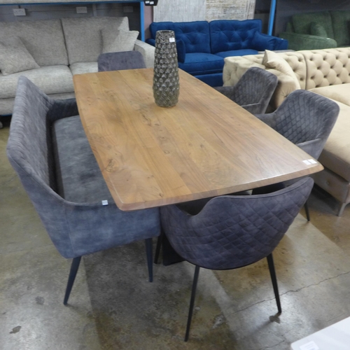 1430 - A Lucio 200cm dining table with a Harlequin grey bench and four chair set * This lot is subject to V... 