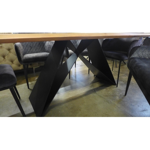 1430 - A Lucio 200cm dining table with a Harlequin grey bench and four chair set * This lot is subject to V... 