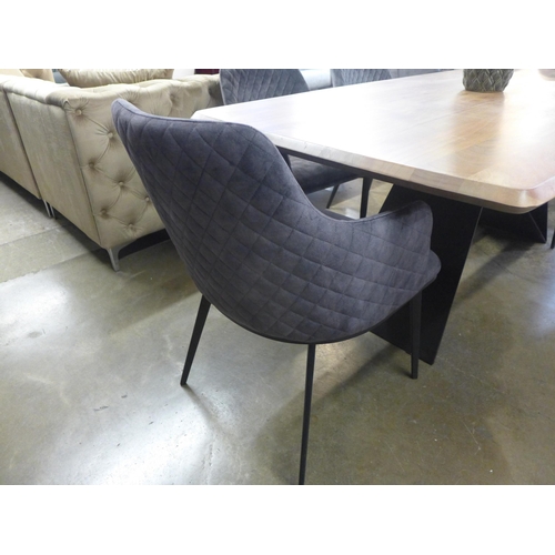 1430 - A Lucio 200cm dining table with a Harlequin grey bench and four chair set * This lot is subject to V... 