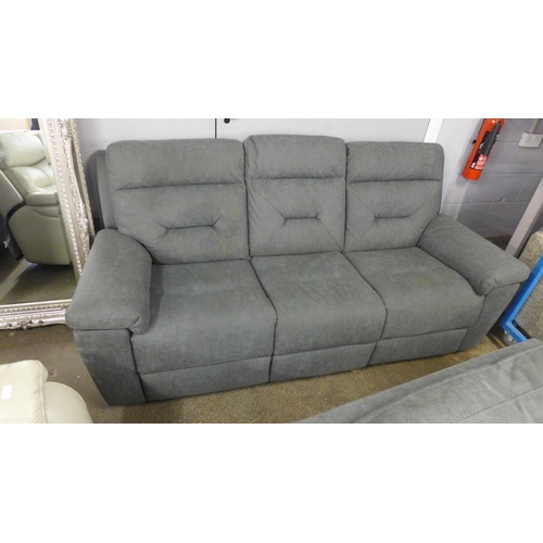 1431 - Justin Grey Three Seater Power Recliner sofa(KM.C012), original RRP £783.33 + VAT (4191-26) * This l... 