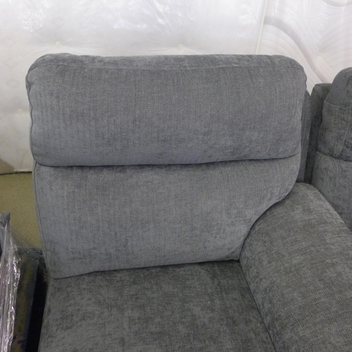 1516 - A pair of Grace charcoal fabric upholstered two seater sofa parts (both same side) * This lot is sub... 